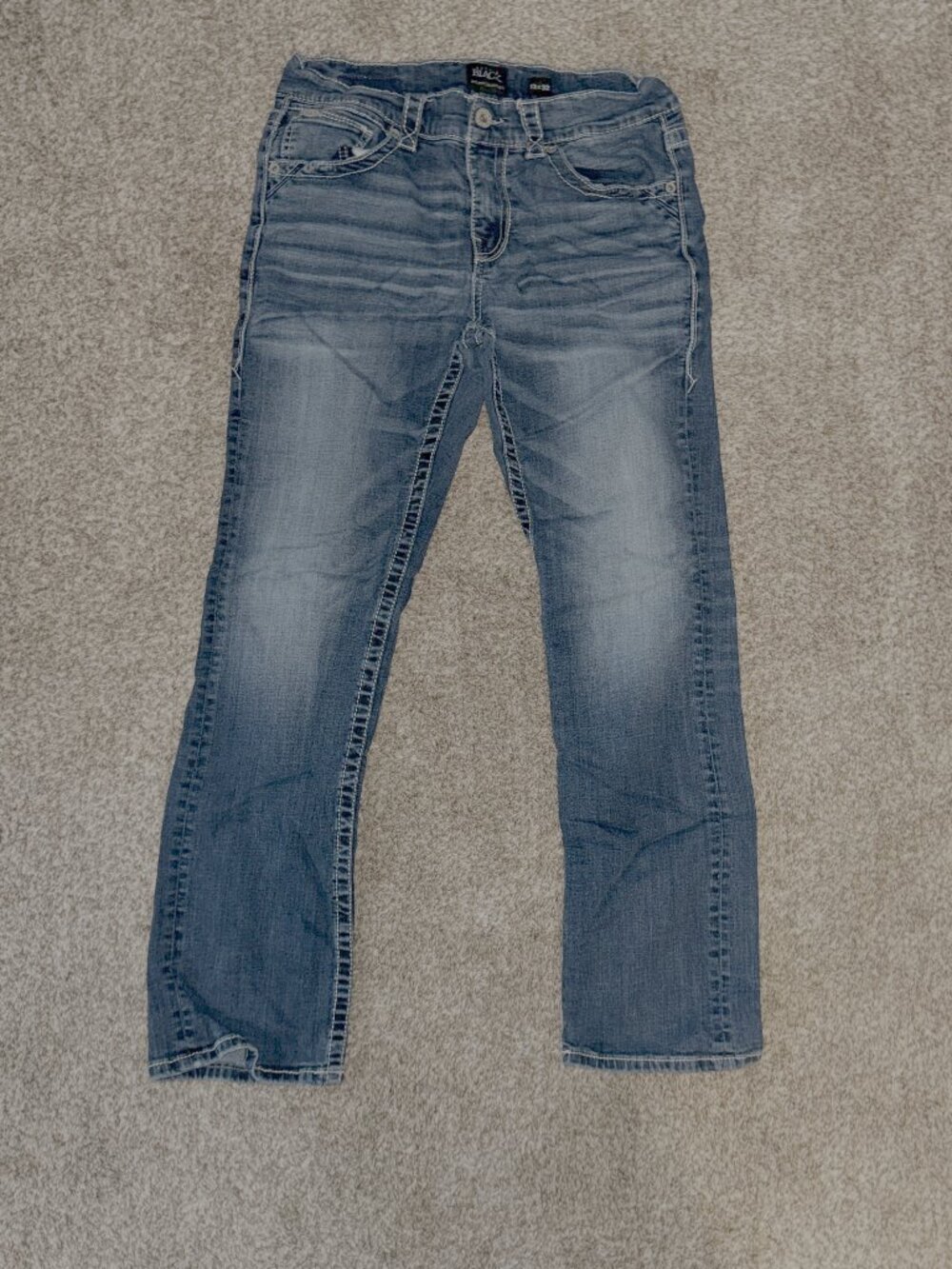 Buckle Black Three Boot Stretch Jean, Falling Water, 33x32.